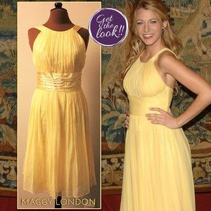 MAGGY LONDON Yellow Silk Dress